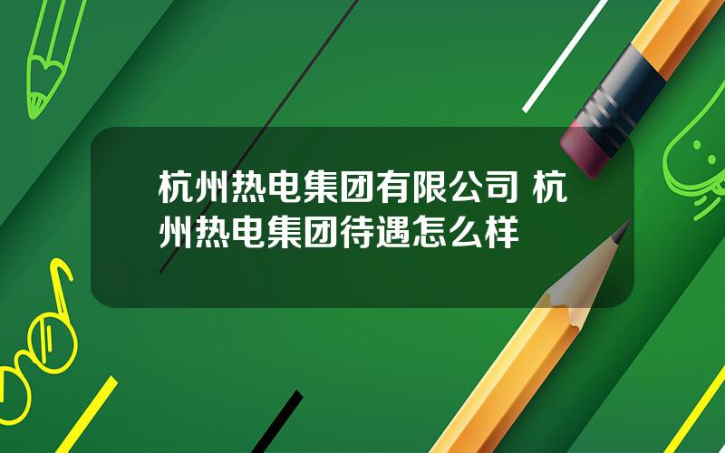 杭州热电集团有限公司 杭州热电集团待遇怎么样